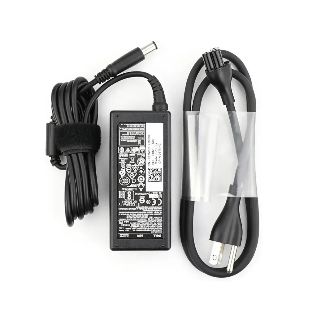 Dell 65W Adapter with Power Cord (PN: 6TM1C / NVV12 / G4X7T)