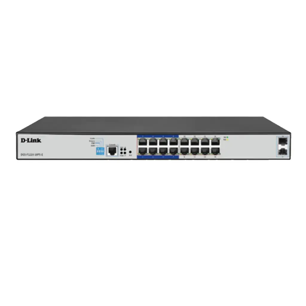 D-Link - 16-Port PoE Gigabit Smart Managed Switch | Model: DGS-F1210-18PS-E