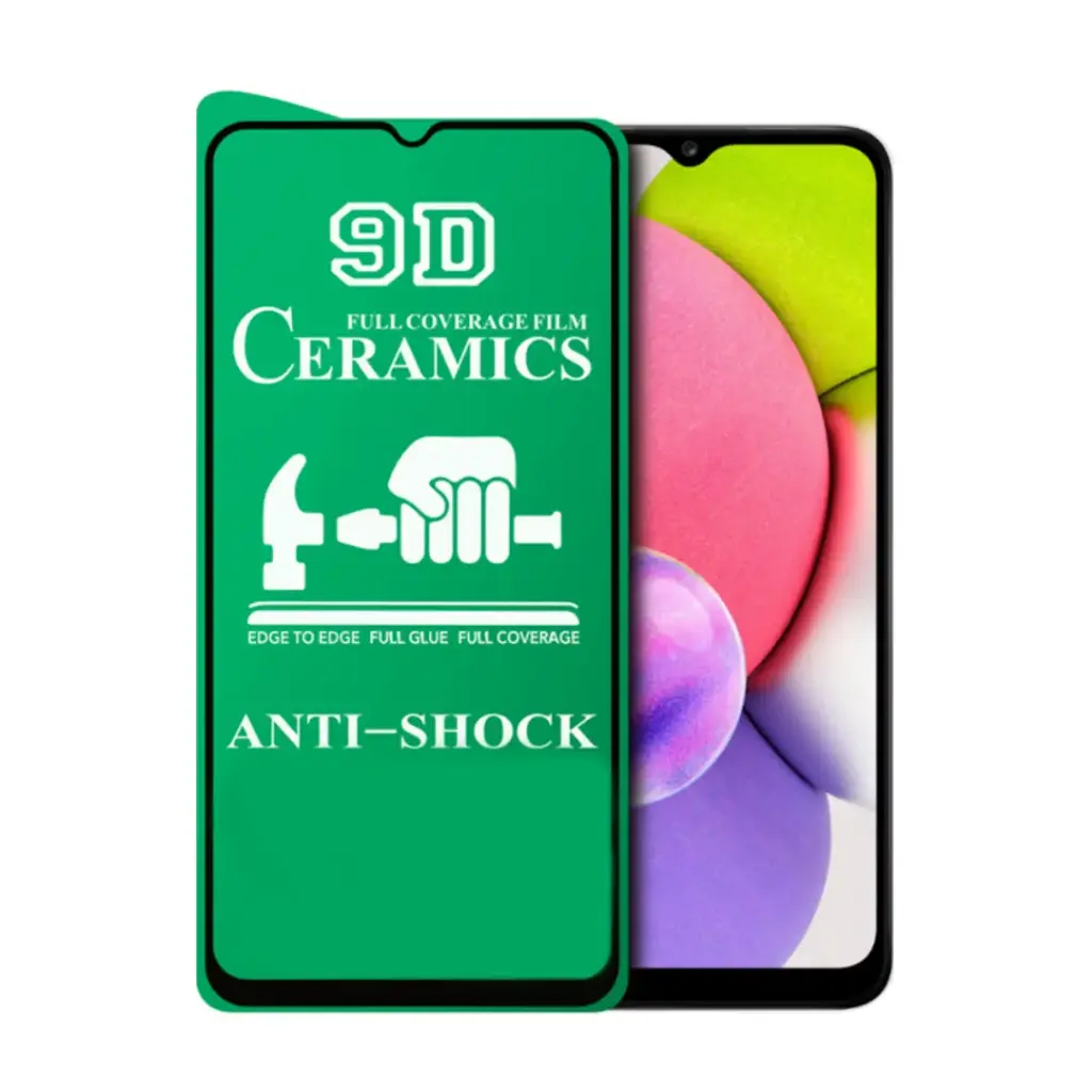 Ceramics Samsung A33 - 9D Full Screen Full gum Anti-fingerprint Scratch proof 2.5D Anti-falling Glass | Black