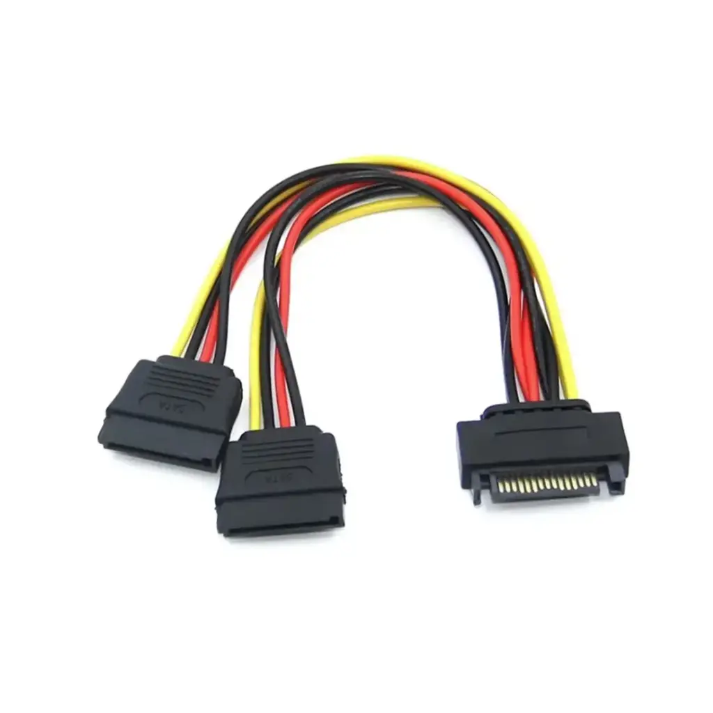 Haysenser - Sata Y Cable - Sata 15Pin Male to 2x15Pin Female | 20CM Lenght