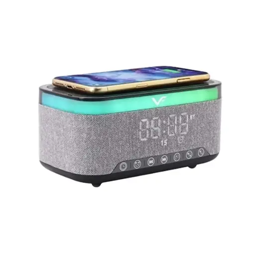 Vinnfier - Neo Air 5C Portable Alarm Clock Bluetooth Speaker - Wireless Quick-Charging